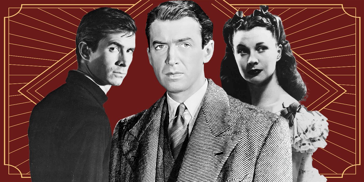 Norman Bates, George Bailey and Scarlett O'Hara in front of a custom background.