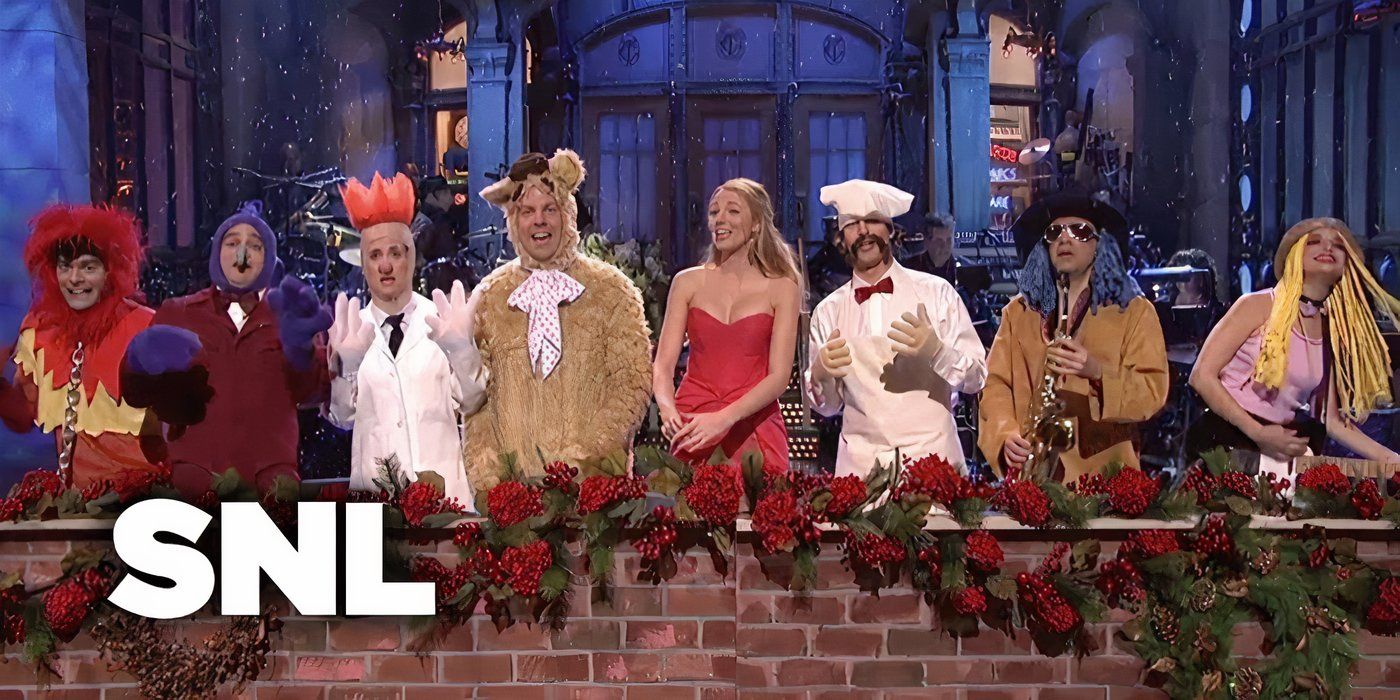 The cast of 'SNL' dressed as Muppets alongside guest host Blake Lively on an April 2009 episode of 'SNL'