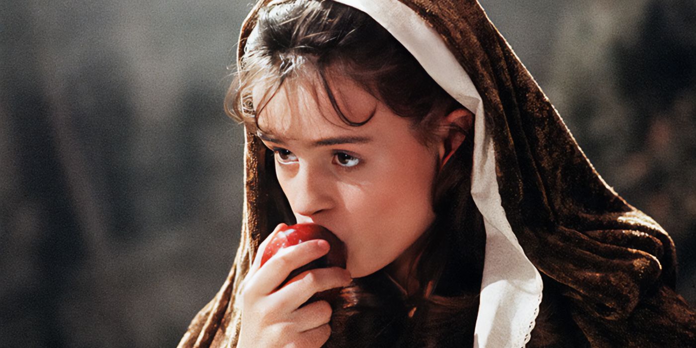 Sarah Patterson taking a bite in The Company of Wolves