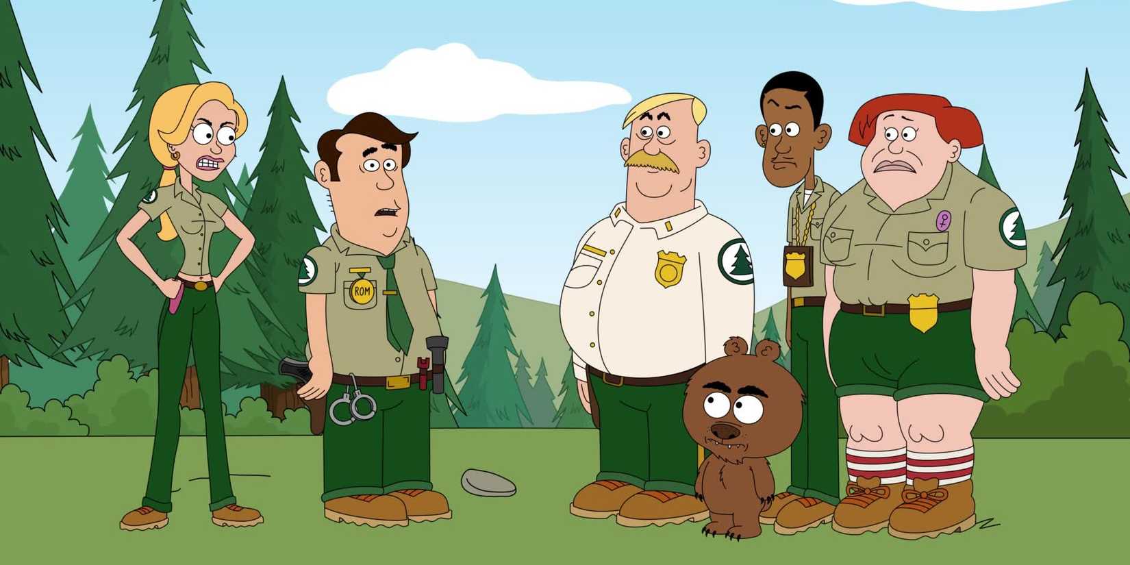 The rangers team from 'Brickleberry'