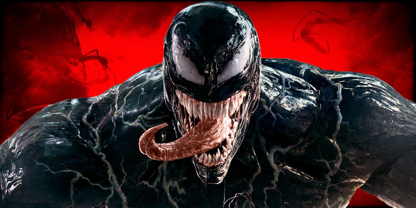 custom image of Venom against a red background