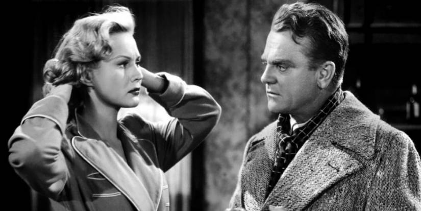 James Cagney's Cody talking to Virginia Mayo's Verna in White Heat