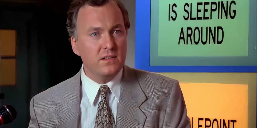 The principal looking at someone off-camera in 'Billy Madison'
