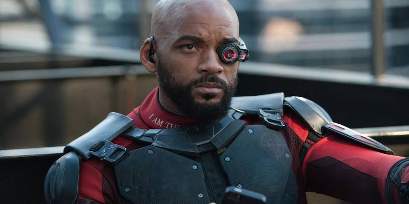 Deadshot looking ahead sternly in Suicide Squad.