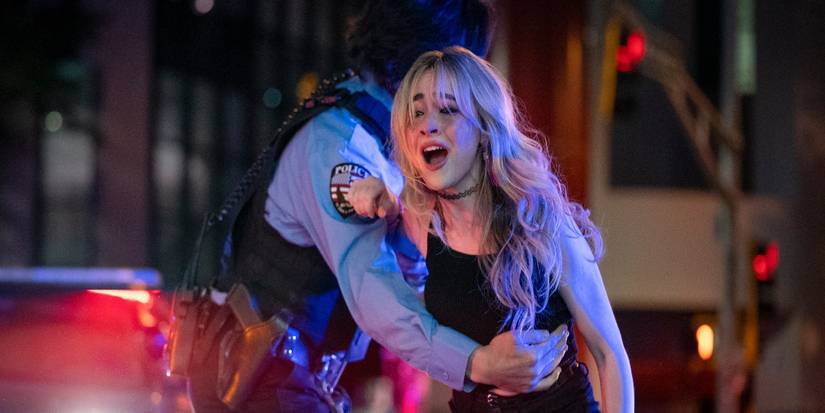 Sabrina Carpenter in the harrowing final scene of Emergency.