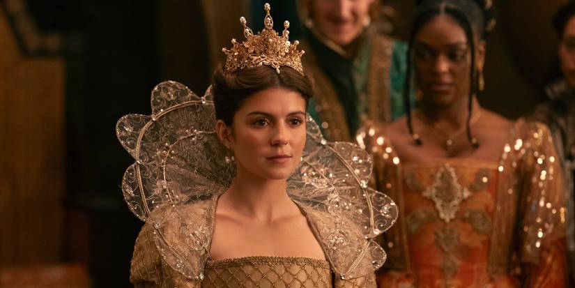 Jane Grey as the new Queen in regal attire in My Lady Jane.