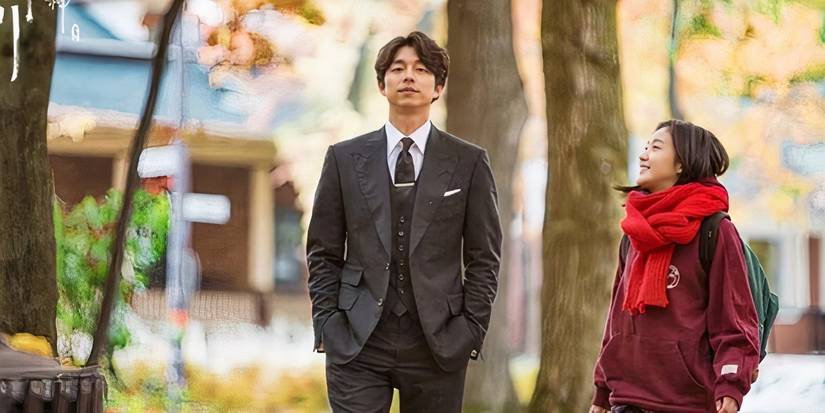 Eun-tak and Kim Shin taking a stroll together in Goblin.