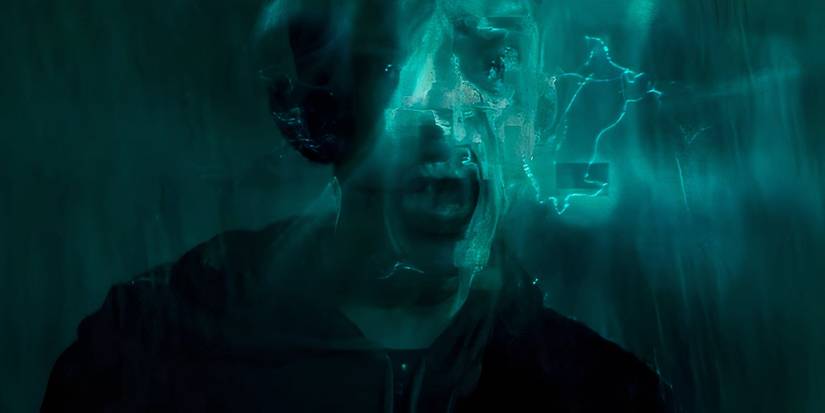 Bill Milner as Tom Harvey screaming while surrounded by glitchy, computerized abilities in 'iBoy' (2017)