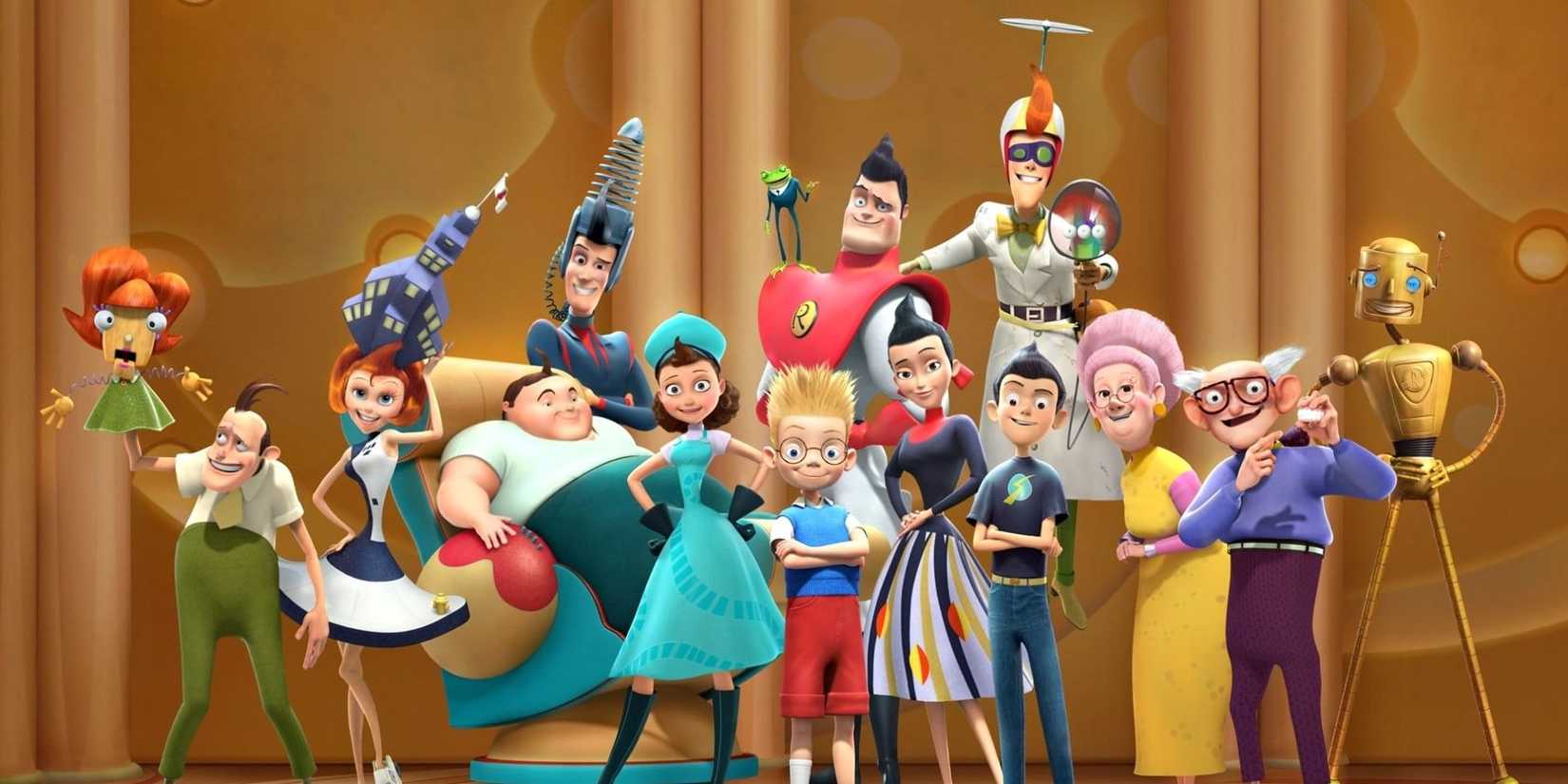 The eccentric Robinson family stand for a portrait in Meet the Robinsons.