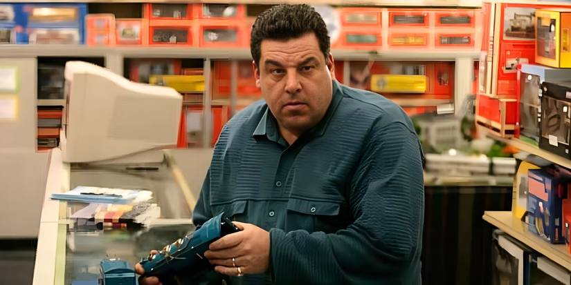 Steven R. Schirripa as Bobby Bacala shops for toy trains from the episode The Blue Comet in The Sopranos