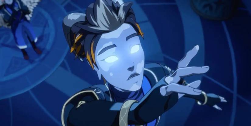 Nova stares at the sky with a hand outstretched in The Dragon Prince.