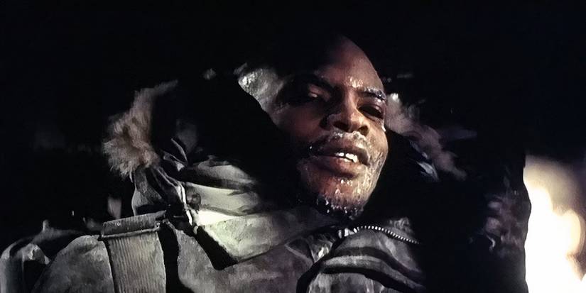 Childs (Keith David) starting to freeze outside at the end of 'The Thing'