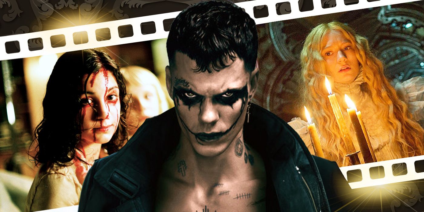 Blended image showing characters from Let the Right One In, The Crow 2024, and Crimson Peak.