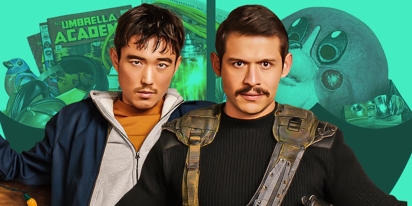 Custom image from Jefferson Chacon of David Castañeda & Justin Min looking serious in The Umbrella Academy