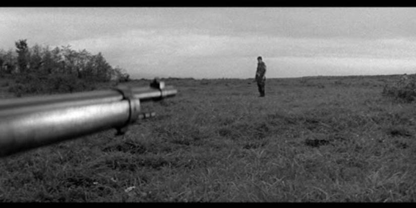 Gun pointed at unknown person in Fires on the Plain