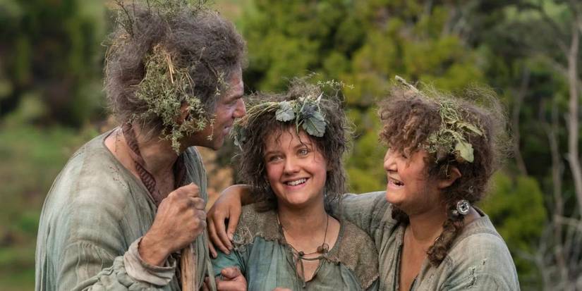 Largo (Dylan Smith), Nori (Markella Kavenagh), and Poppy (Megan Richards) in 'The Lord of the Rings: Rings of Power.'