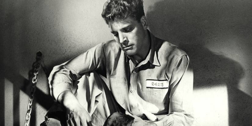 Burt Lancaster como sueco em uma cela em The Killers