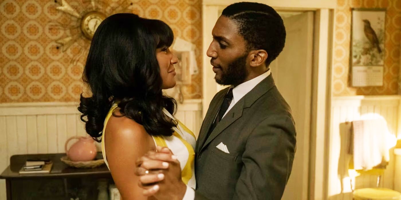 Yusuf Gatewood and Emmy Raver-Lampman dancing together in The Umbrella Academy