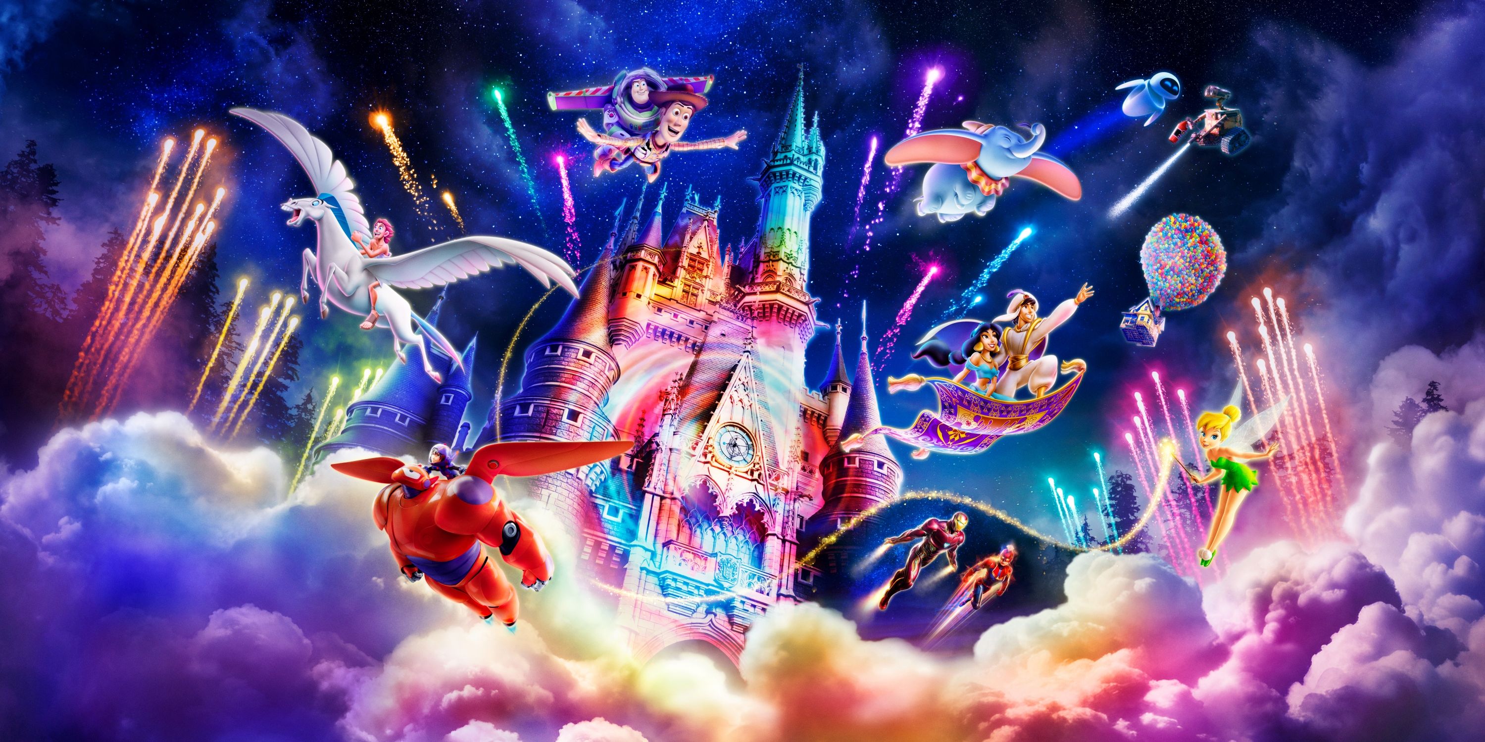 Concept art for the Nighttime Spectacular with castle projections coming to the Tokyo Disney Resort