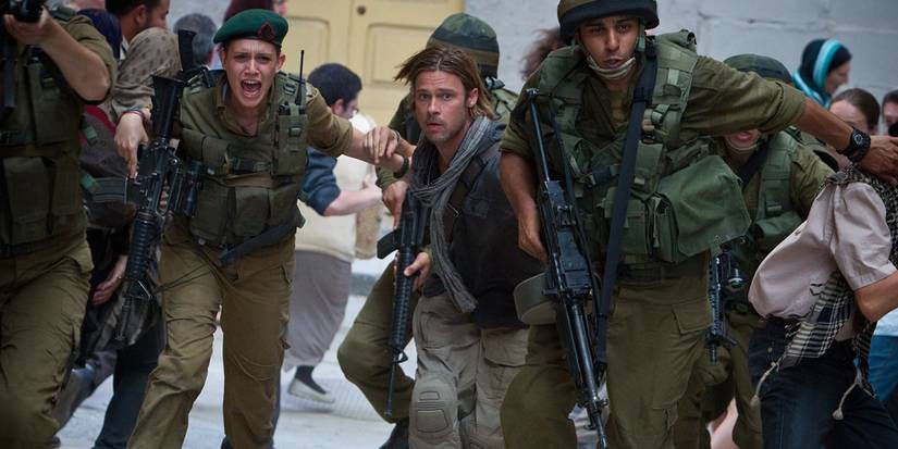 A group of people running in World War Z