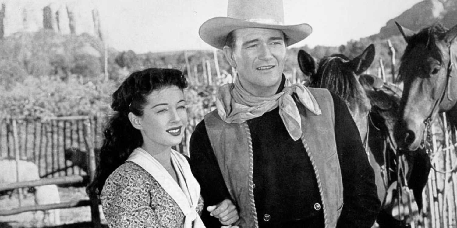 John Wayne and Gail Russell in Angel and the Badman (1947)