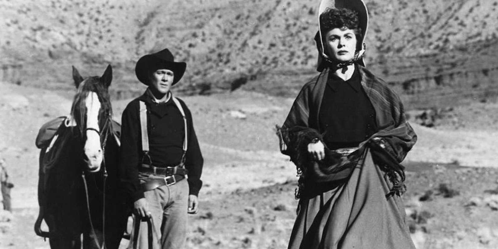 Ben Johnson e Joanne Dru em cena de Wagon Master