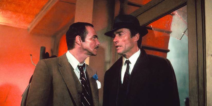 Burt Reynolds angry up in Clint Eastwood's face in City Heat.