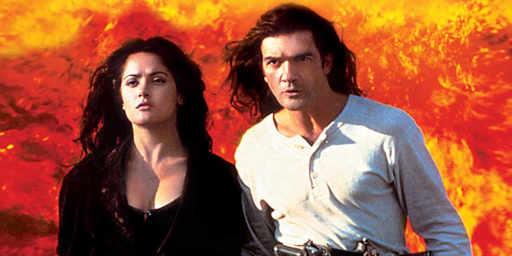 El Maricahi and Carolina walking away from an explossion in Desperado