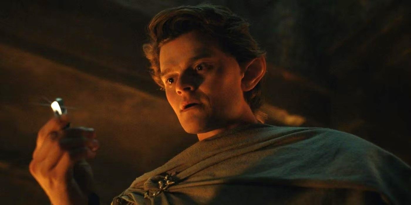 Elrond, played by Robert Aramayo, holding Mithril in &lsquo;Lord of the Rings: Rings of Power&rsquo; Episode 4.