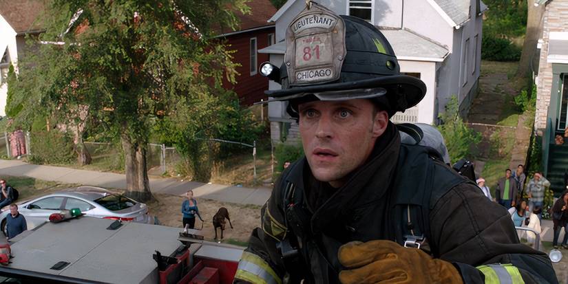 Jesse Spencer as Matt Casey on a call in Chicago Fire.