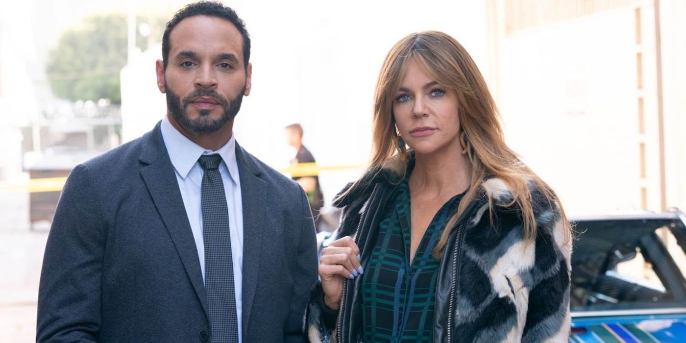 Karadec (Daniel Sunjata) and Morgan (Kaitlin Olson) stand next to each other in a scene from 'High Potential.'