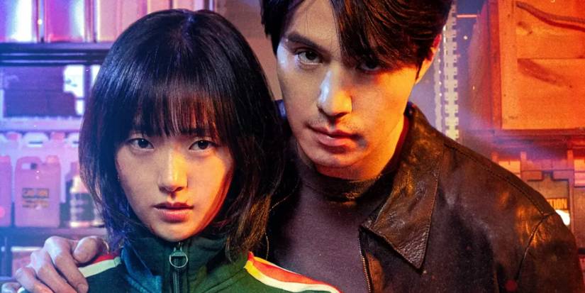 Lee Dong-wook and Kim Hye-ju posing as uncle and niece in a poster for A Shop for Killers.