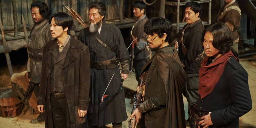 Lee Yoon (Kim Nam-gil) and his bandits in Netflix's 'Song of the Bandits.'