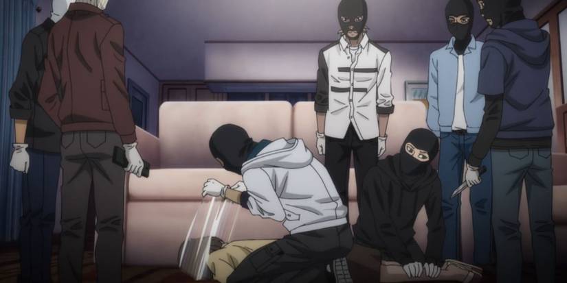 A group of intruders cleaning up a body in My Home Hero