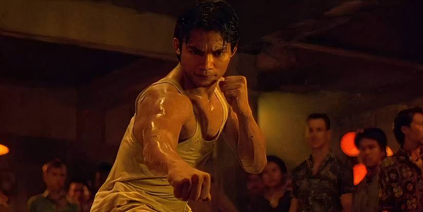 Tony Jaa striking a martial arts pose in 'Ong-Bak'