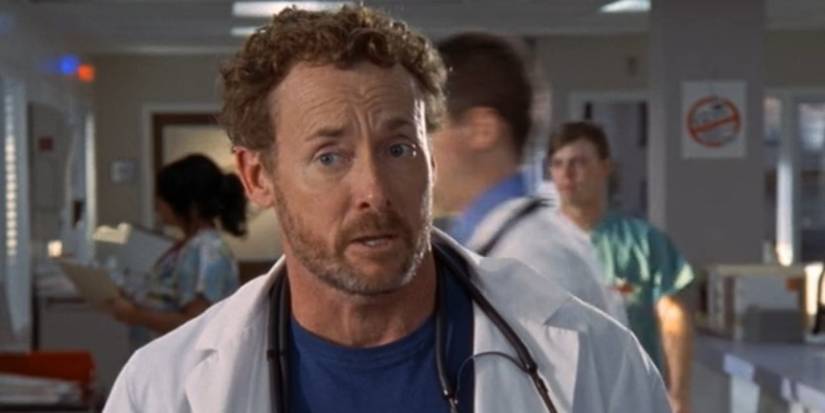 Dr. Cox is experiencing another stressful day at Sacred Heart hospital in Scrubs.