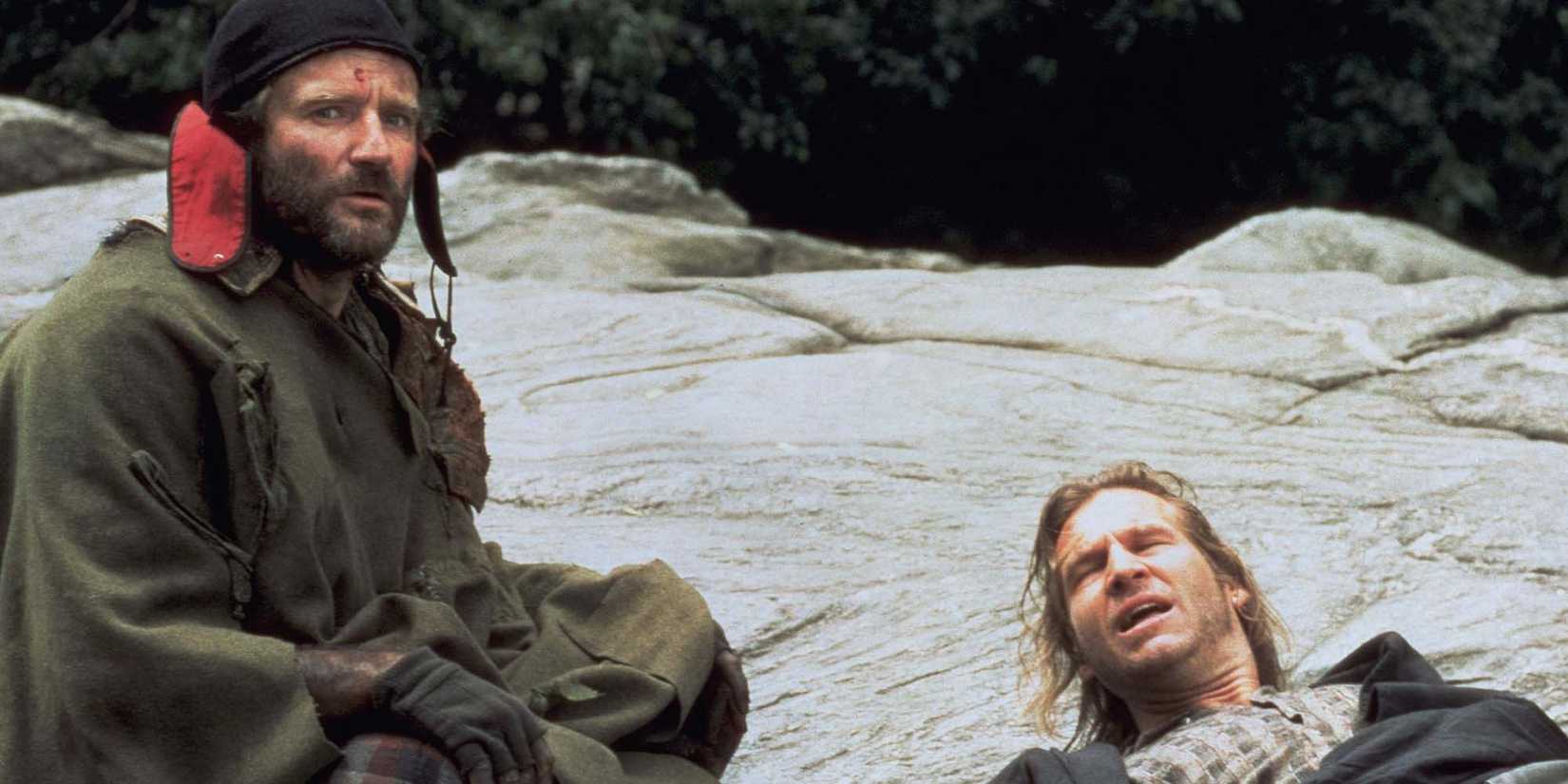 Robin Williams and Jeff Bridges in Central Park in The Fisher King