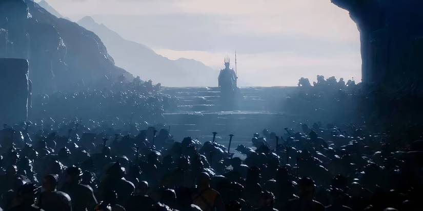 Morgoth stands before his armies in The Rings of Power