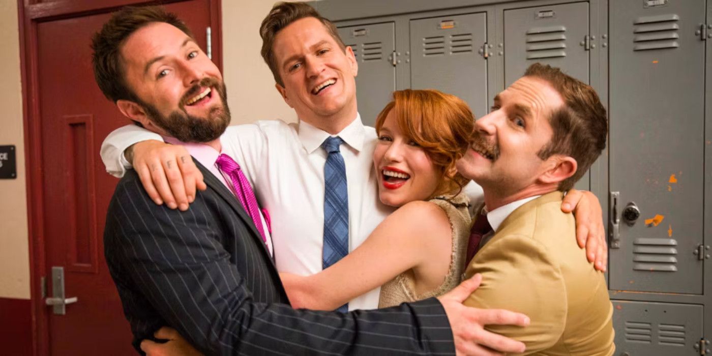 The cast of Those Who Can&rsquo;t hug in the school hallway