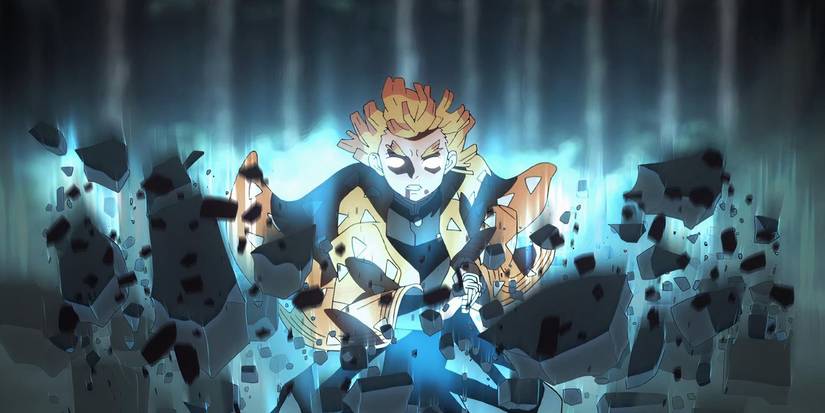 Zenitsu activating Thunderclap and Flash in Demon Slayer.