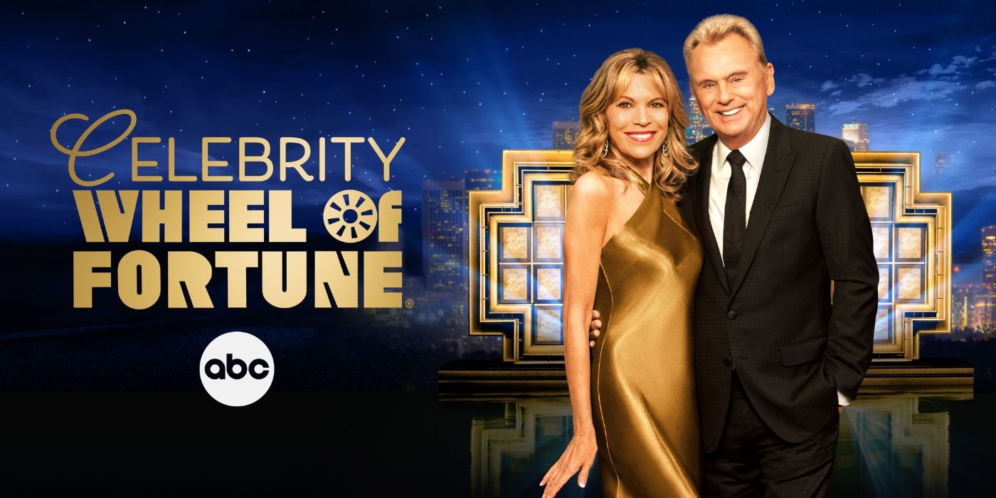 Vanna White and Pat Sajak in the promo for “Celebrity Wheel of Fortune.”