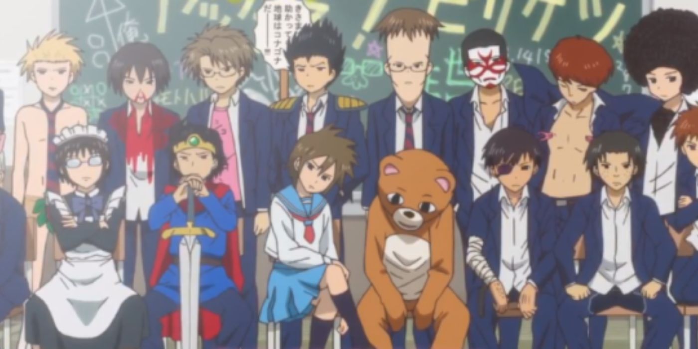 End credits of the cast of Daily Lives of High School Boys in Halloween customes