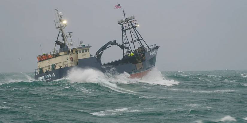 The ship Brenna A in choppy seas on 'Deadliest Catch.'