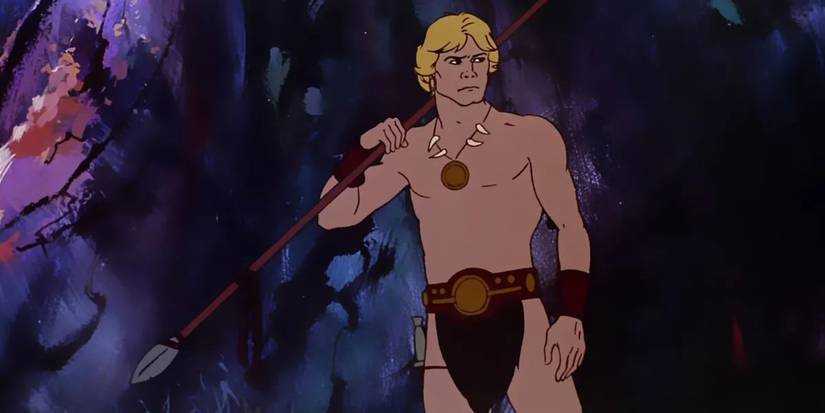 A shirtless man in a loincloth in Fire and Ice