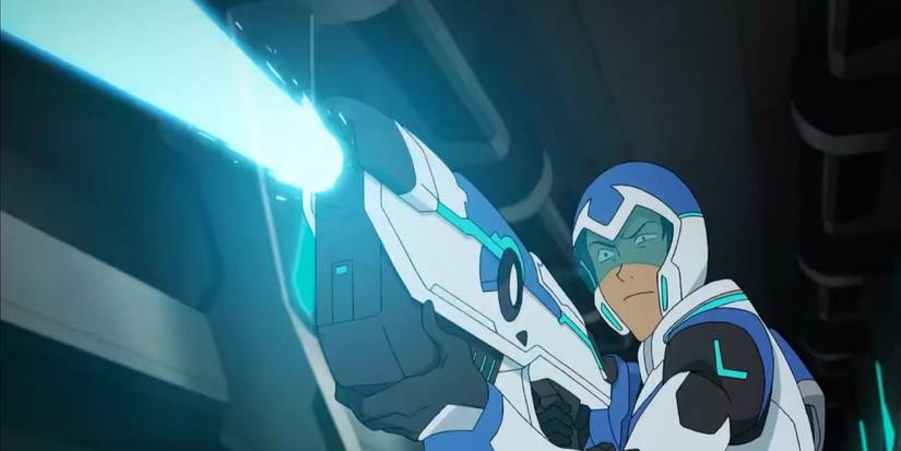 Lance (Jeremy Shada) uses his blaster in cannon in Voltron: Legendary Defender