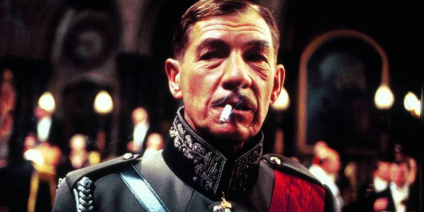 Ian McKellen smoking as Richard III in Richard III
