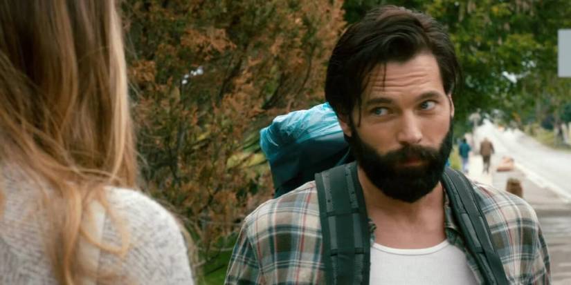 Mutt looking at Alexis on Schitt's Creek