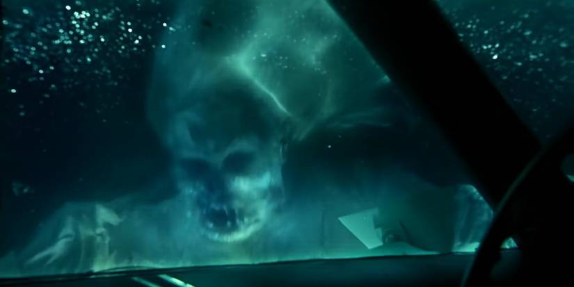 A ghostly figure under water in the remake of The Fog.