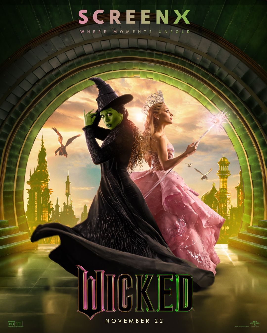 Cynthia Erivo and Ariana Grande appear on ScreenX's 'Wicked' poster