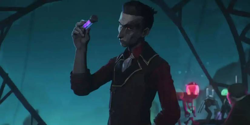 Silco holds a phial of shimmer in Arcane.